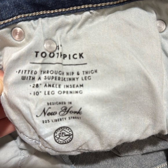 J Crew 8” Toothpick Skinny Jeans in vista wash NWOT sz 33 H2096 - Picture 5 of 11